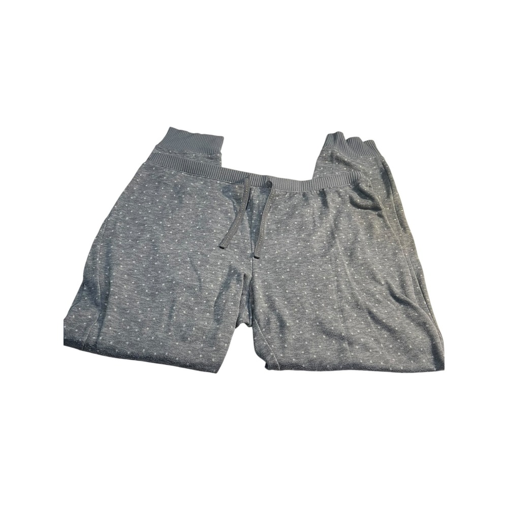 LC Lauren Conrad Grey Polka Dot Knit Pajama Pants Women's Size Large Comfortable
